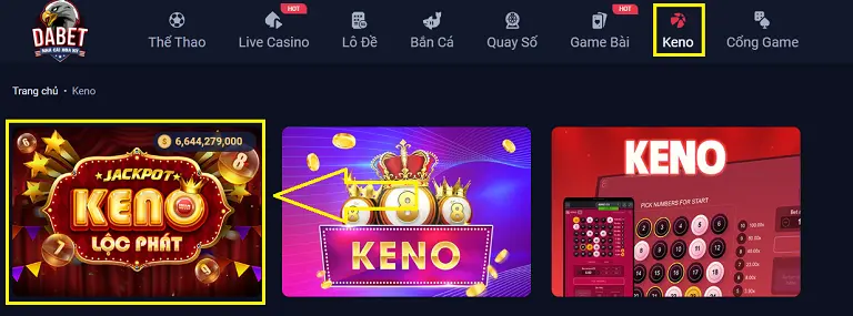 Luật chơi jackpot keno lộc phát