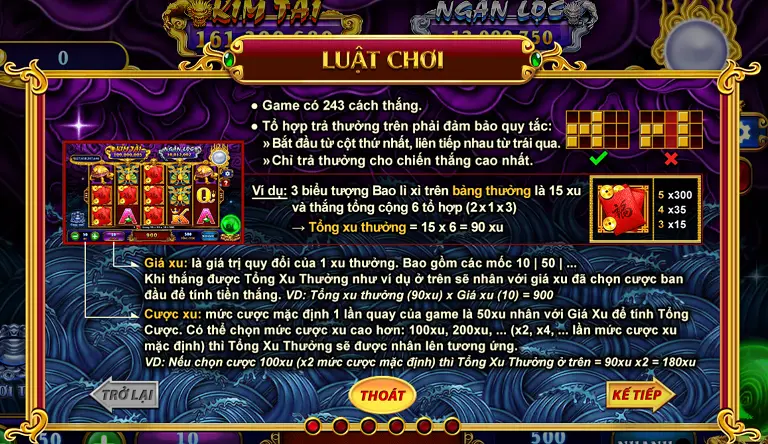 Quy tắc rút thưởng trong game ngũ long cái thế Dabet